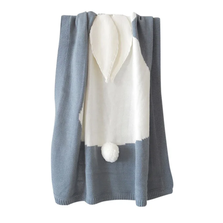 Одеяло с заячьими ушками 3D трехмерное трикотажное покрывало одеяло детский