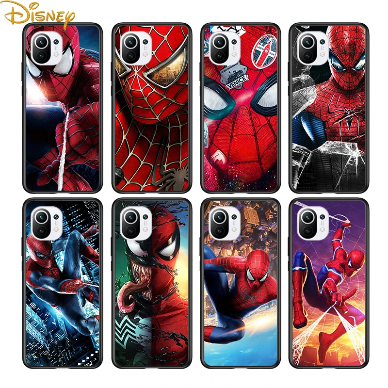 

Spiderman for Xiaomi Mi 11 10T Note 10 Ultra 5G 9 9T SE 8 A3 A2 A1 6X Pro Play F1 Lite 5G Black Phone Case
