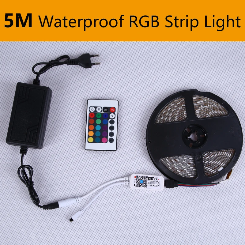 Светодиодная лента 5 м 2835 в пост. Тока с пультом ДУ | Лампы и освещение