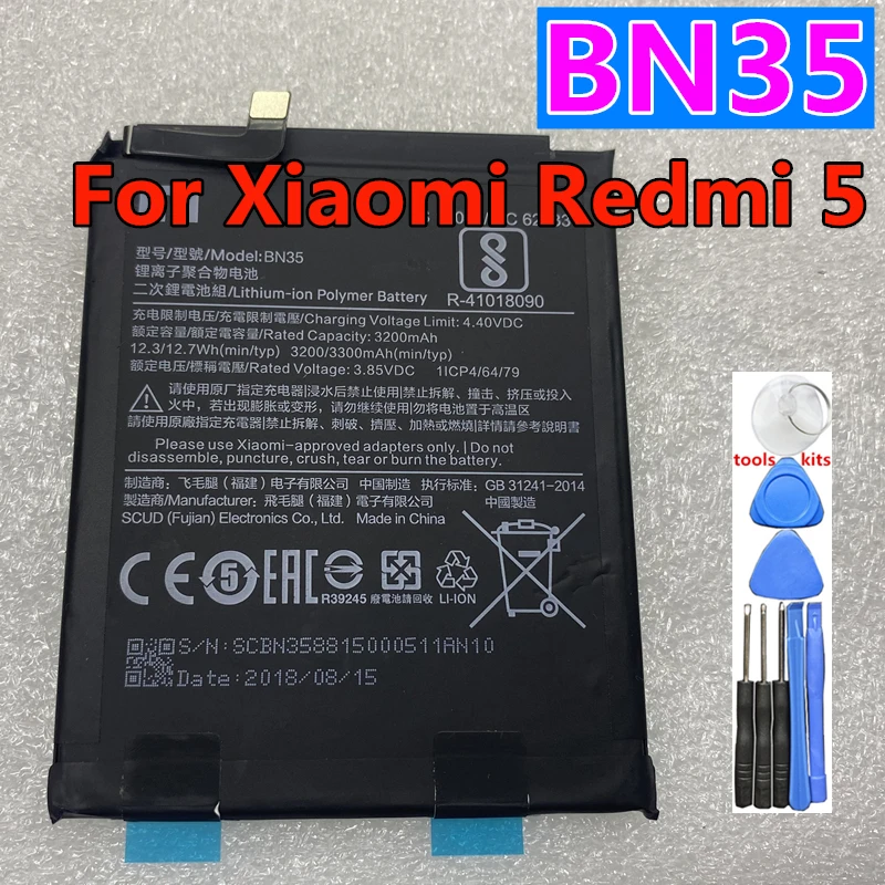 

New Original BN35 3300mAh Battery For Xiaomi Redmi 5 5.7" Mobile Phone