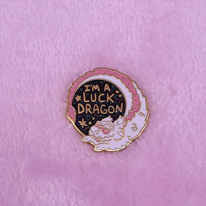 Бесконечная история Falkor эмалированная булавка I'm A Luckdragon pin|Броши| |