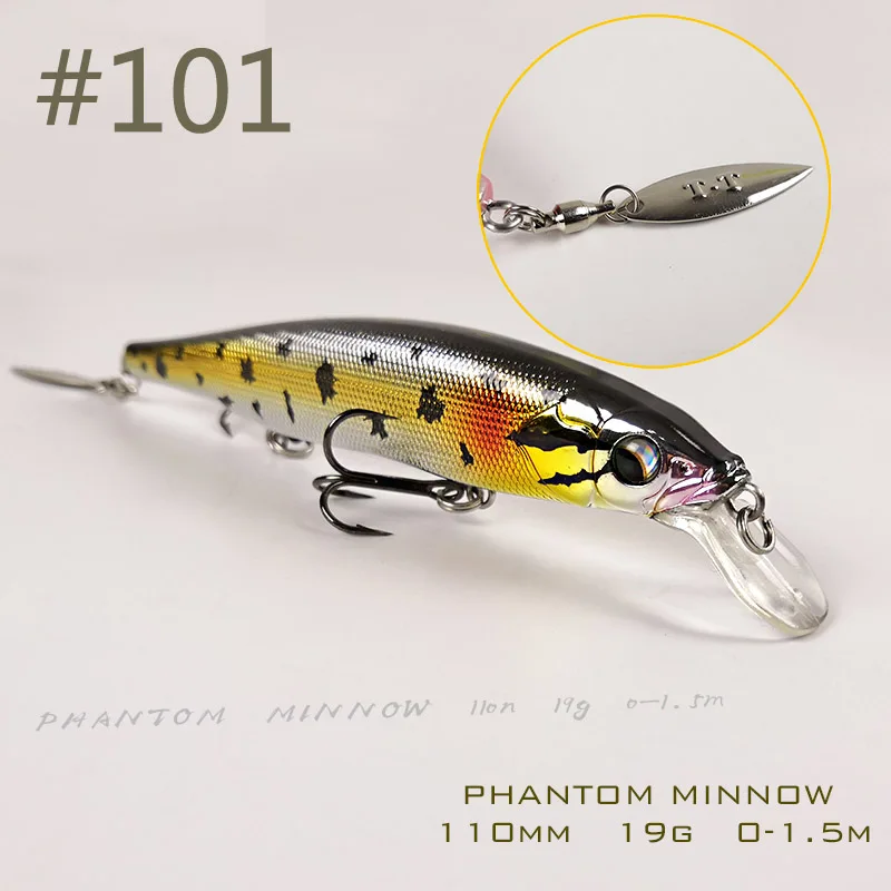 Новая приманка TH110 suspension Minnow 110 мм 19 г Джеркбейт качающийся, искусственный рыболовный Приманка для морской окуня форели окуня Щука приманка для рыбы суспендер воблер - Цвет: Color 101