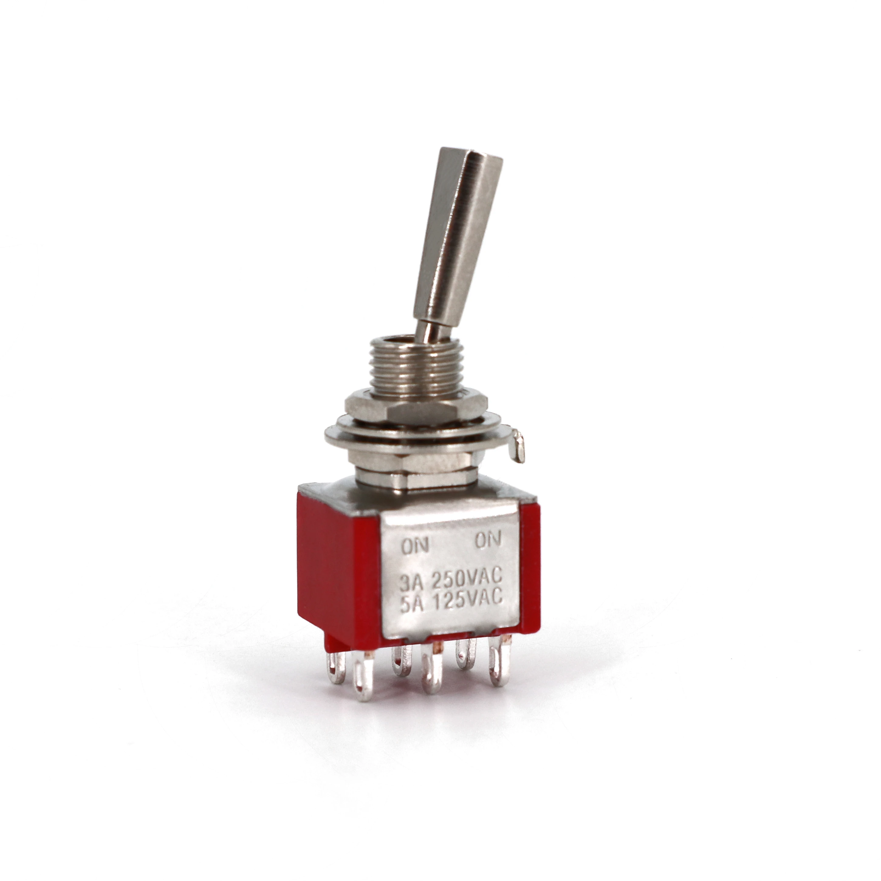 1 шт. SH T8011 UHBQ плоская ручка DPDT 6Pin мини рычажный переключатель ON Поддерживает 2