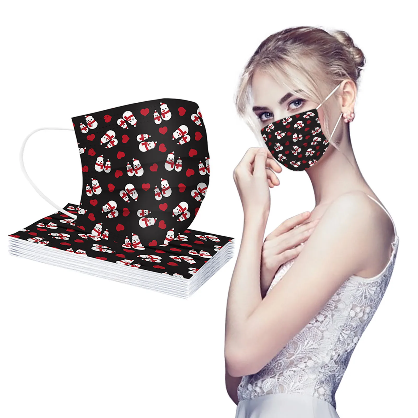 10 шт. маска для взрослых 3 Слои одноразовая лица с изображением рта крышка принтом