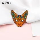 Брошь GDHY с эмалью, в виде кота, Фараона, Фараона, оранжевого кота