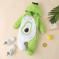 warm winter infant newborn baby boy girl rompers fleece cartoon avocado long sleeve plush jumpsuit autumn baby costumes