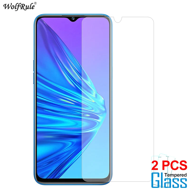2 piezas Protector de pantalla para OPPO Realme C3 Glass Realme 5 pel&iacute;cula protectora HD de vidrio templado para OPPO Realme 5 C3 Glass 6,5''-0