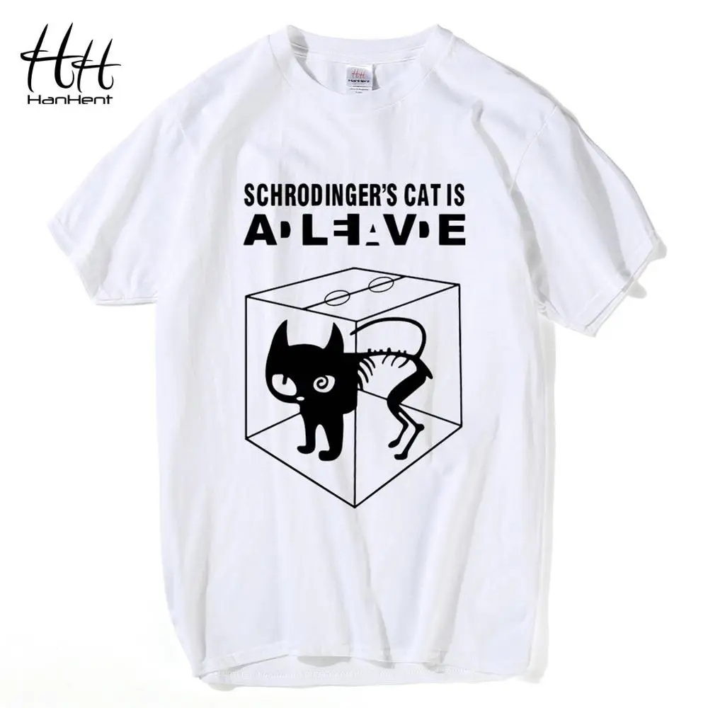HanHent schrodinger's cat 3d Футболка мужская Теория Большого Взрыва футболки хлопковые