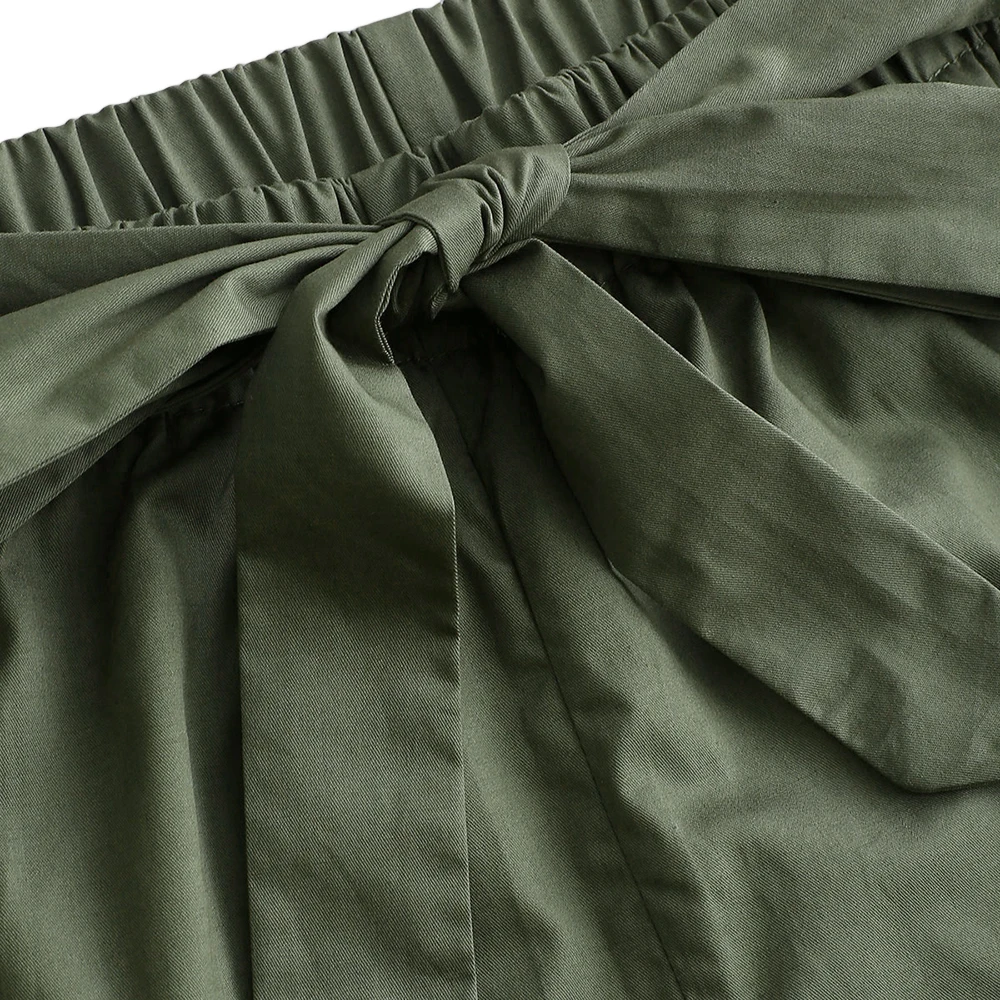 ZAFUL ребристый топ бандо на пуговицах и шорты с завязками женский костюм пляжный