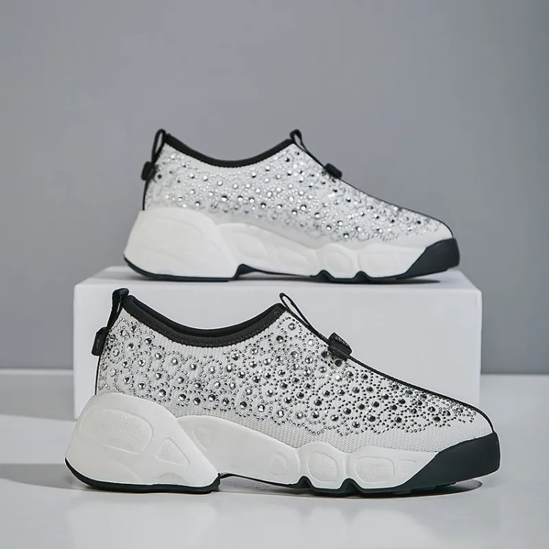 WIomens/кроссовки с бабочкой со стразами Повседневная обувь из натуральной кожи на