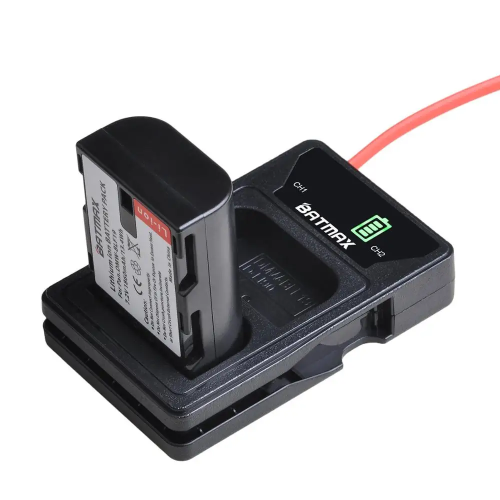 

Batmax DMW-BLF19 DMW-BLF19PP BLF19E battery+New LED Dual USB Charger with Type C Port for Panasonic Lumix GH3 GH4 GH5 G9