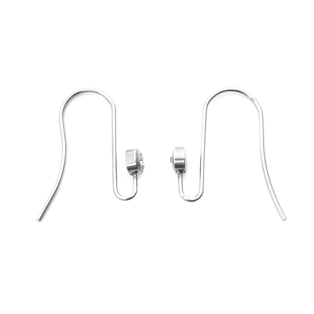 304 Stainless Steel Ear Wire Hooks Earring Findings n-shape Silver Color 19mm x 16mm Post/ Size: (21 gauge) 10 PCs | Украшения и