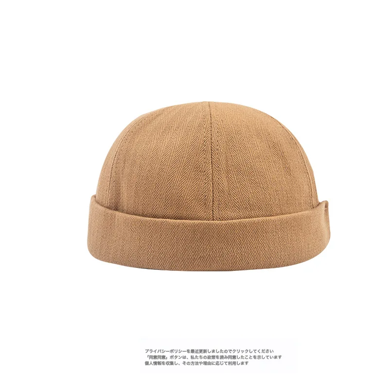 

2021 Vintage Street Dance Hip Hop Hat Adjustable Brimless Melon Beanie Cap for Unisex Men Women Solid Cotton