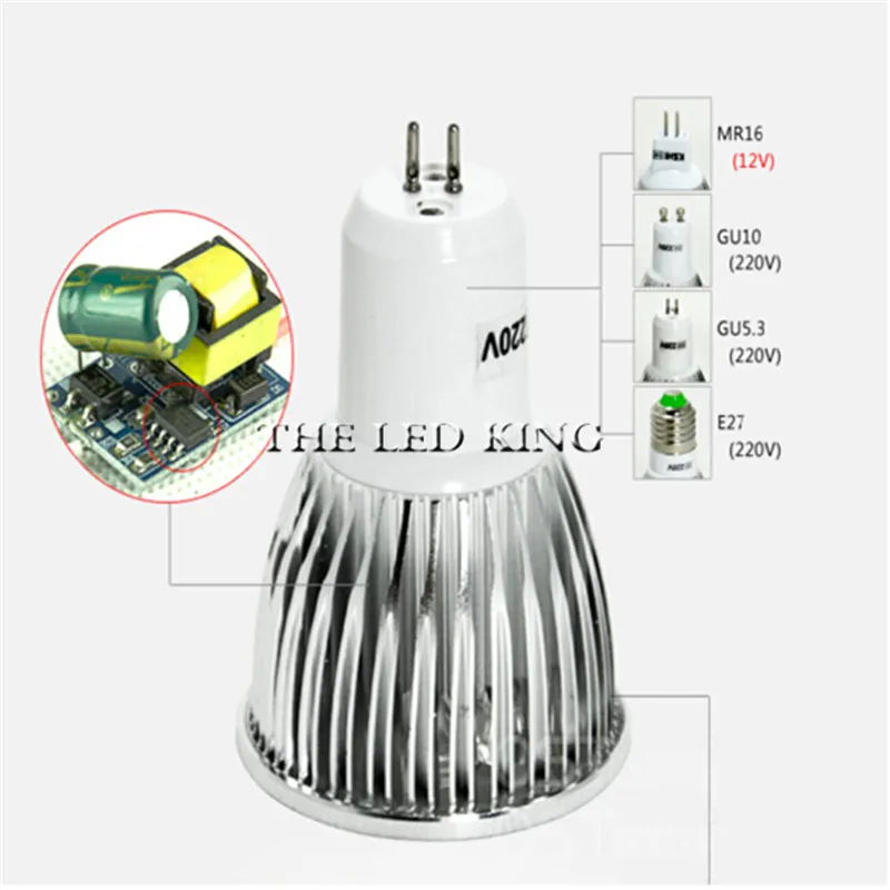 Суперъяркий Светодиодный точечный светильник Gu10 чашка лампы 9 Вт 12 15 монолитный