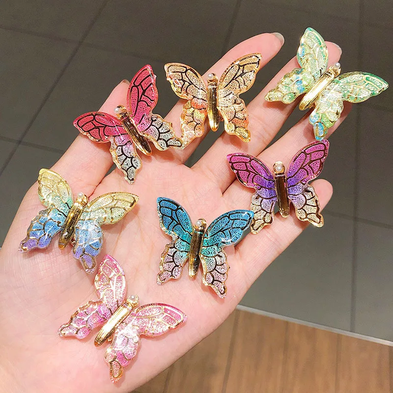 

Korean Fashion Colorful Dream Butterfly Cartoon Hairpin Children Hair Clips For Hair Barrettes Headband Hair Accessories Gift