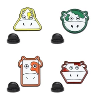 four cartoon bull head metal color molded alloy brooches badges icons on the backpack medal decoration badge for clothing
