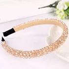 Обруч для волос Женский, со стразами, жемчугом, бисером, стразы