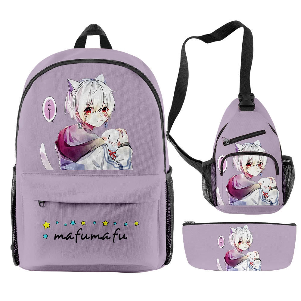 

Mafumafu Peripheral Backpack Cute Outdoor Travel Bag Backpack Shoulder Bag Pen Bag Three-Piece Suit Student School Bag