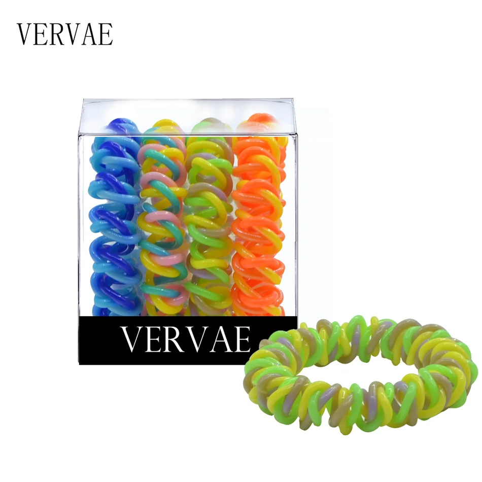 

2021 Elastic Hair Bands for Women Hair Accessories No Crease Hairbands for Girl Fashion Spiral Hair Ties Headwear 4 PCS