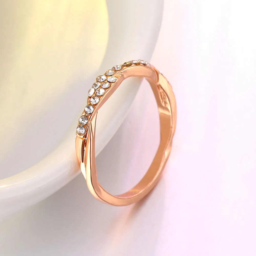 Женское кольцо VOVA модное в простом стиле с намоткой розовое золото изысканное