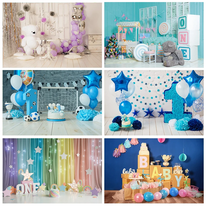 

Blue Balloons Baby 1st Birthday Party Soccer Football Cake Floor Portrait Photo Backdrops Photography Backgrounds Photo Studio
