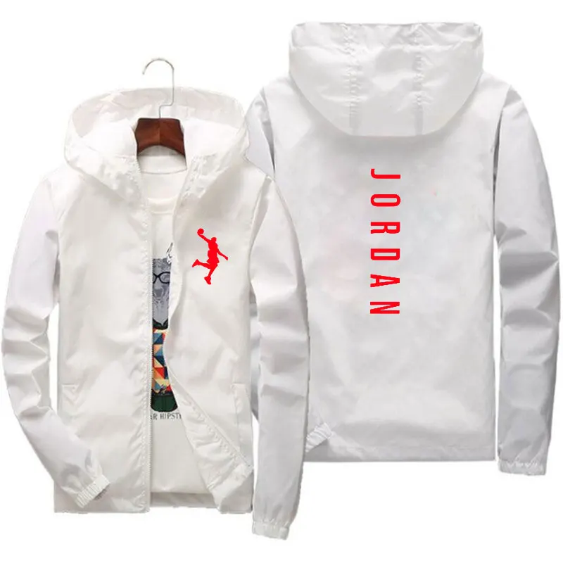 

Hot Windbreaker Jacket Men Spring Summer Jacket Male Street Windbreaker Hoodie Zipper Thin Jacket Men's Casual Coat