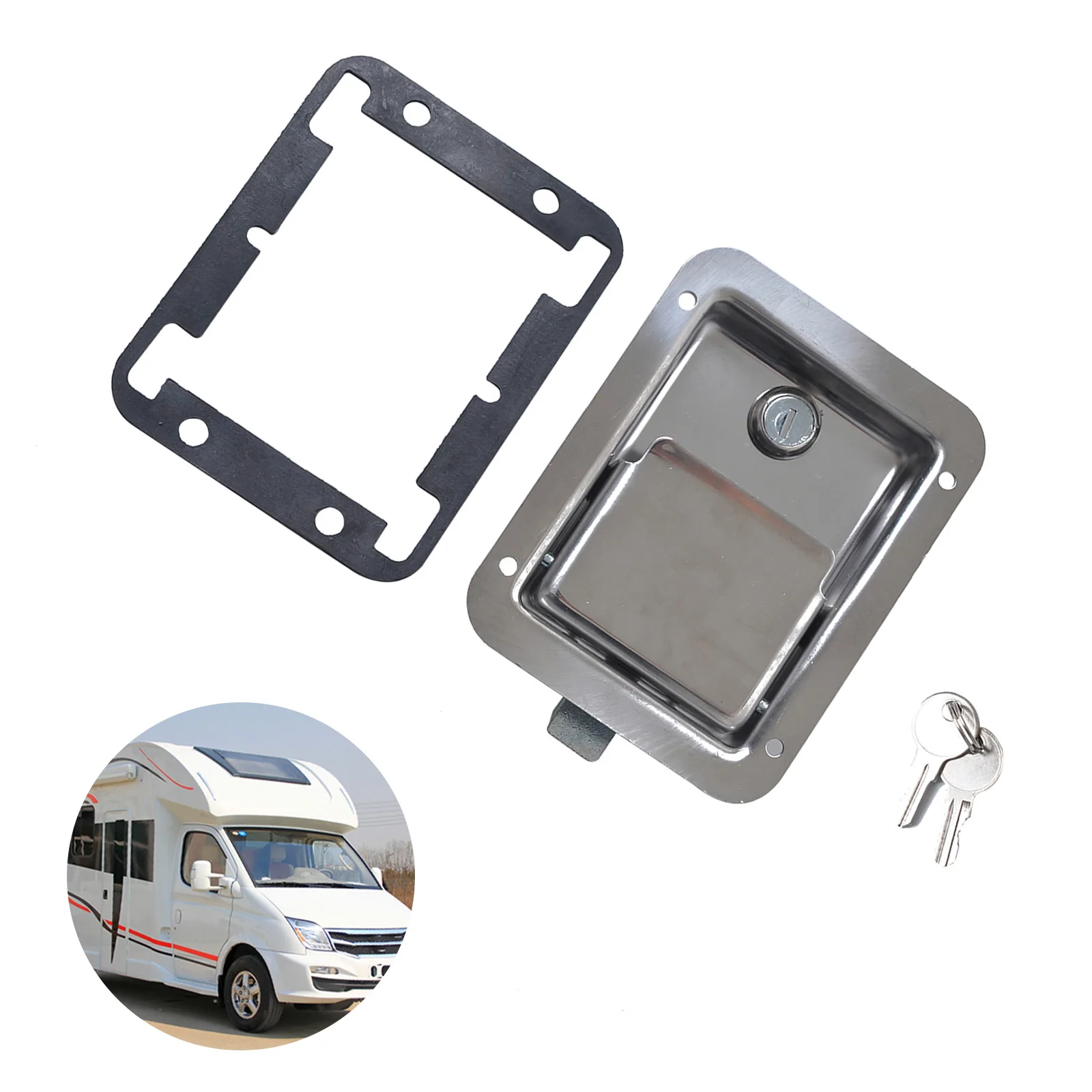 

2021 замок для трейлера, замок для домов на колесах, широко используемая дверная защелка из нержавеющей стали с 2 ключами для RVs автодомов, доро...