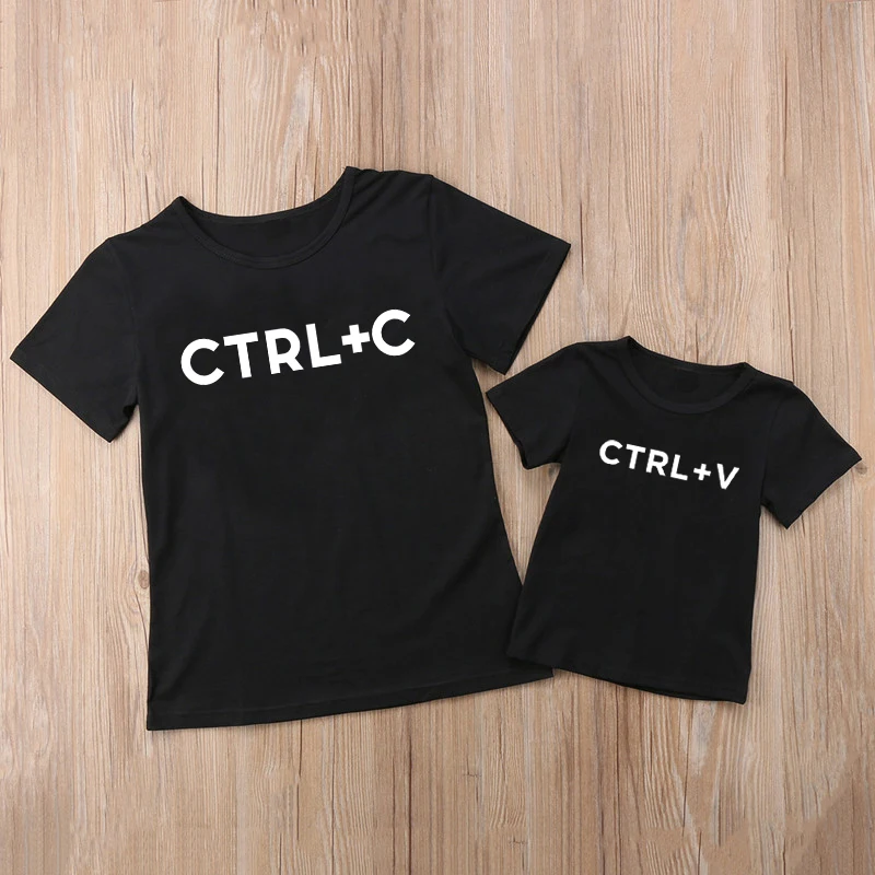 Сочетающаяся Футболка с принтом Ctrl+ C и Ctrl+ V для папы, Детский боди, идеальный подарок на день отца, семейная одежда