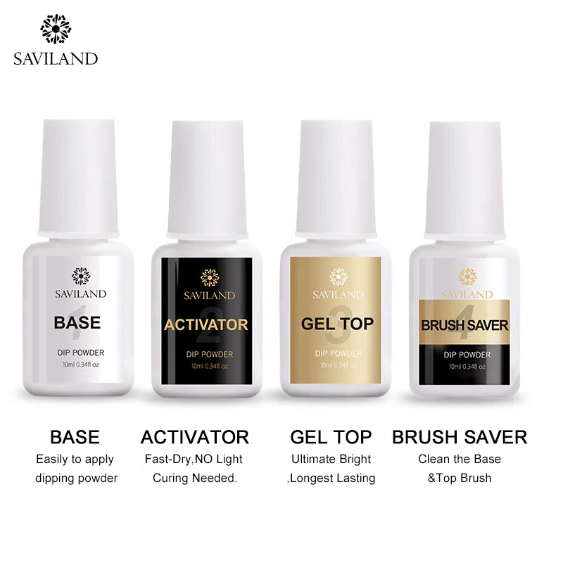 SAVILAND Dipping Nail Powder System Set for Acrylic Base&ampTop Gel Coat Activator Saver Without Lamp | Красота и здоровье