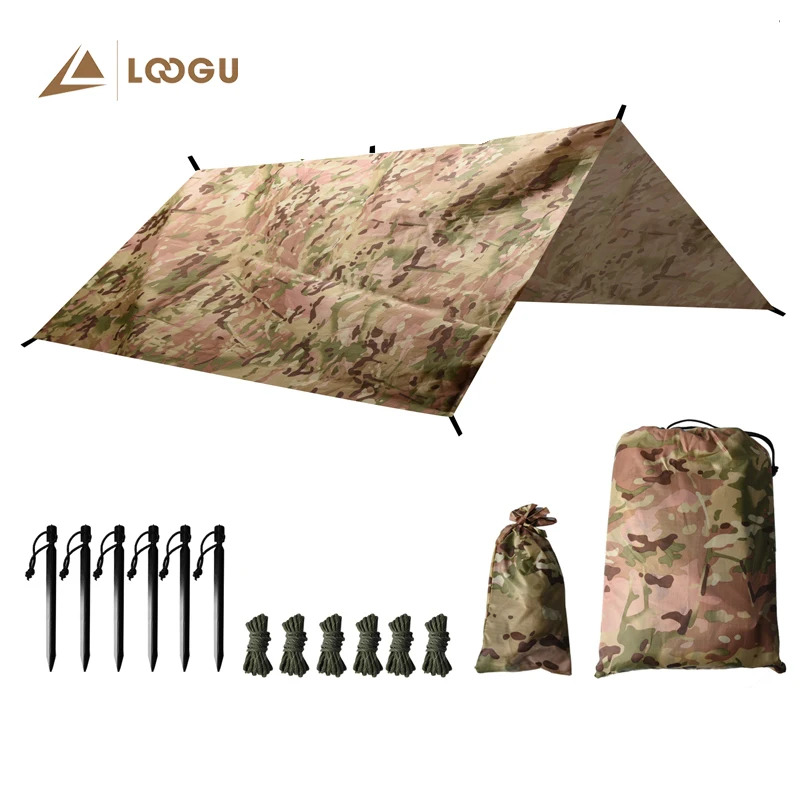 

LOOGU Awning Canopy Tent Polyester Fabric Camping UV Protection Ultralight Canopys Waterproof Mat Equipments Sun Shelter