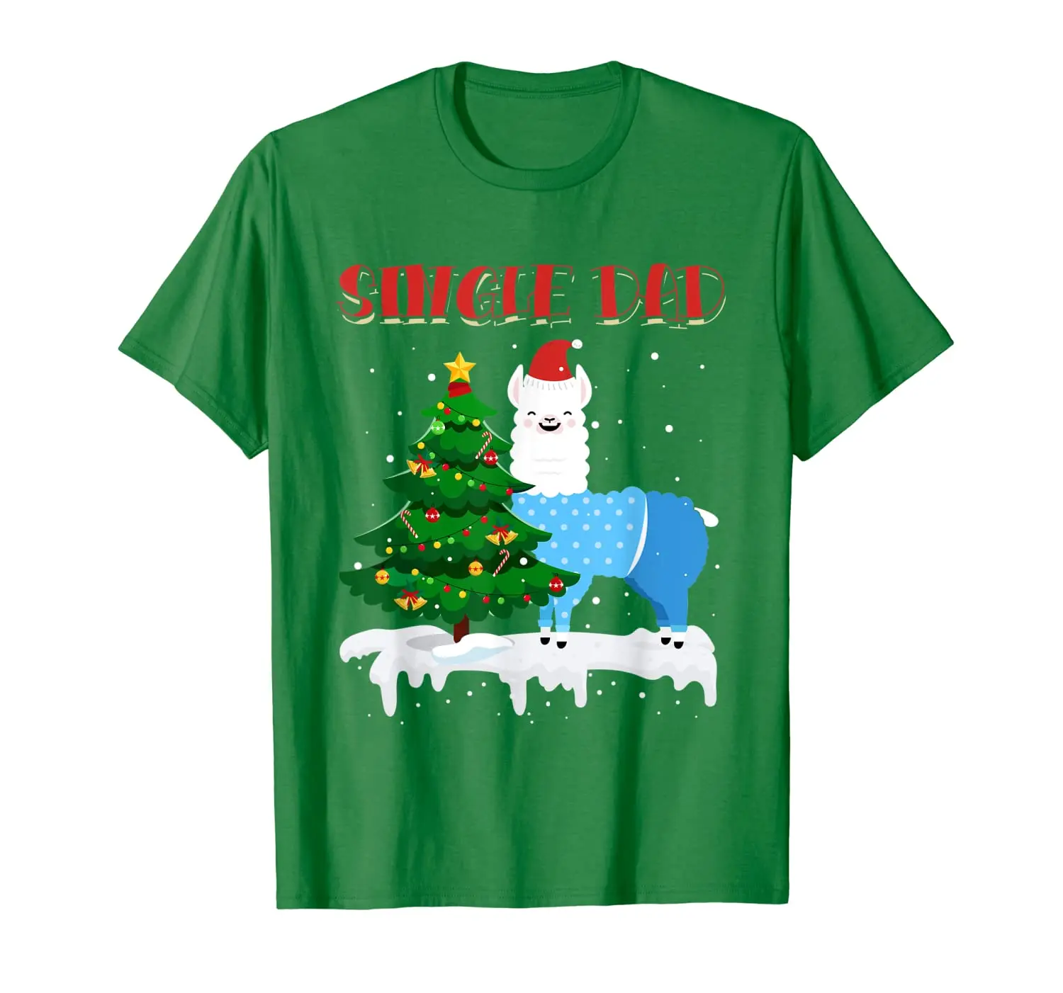 

llama Single Dad Santa Hat Xmas Pajama Family Matching