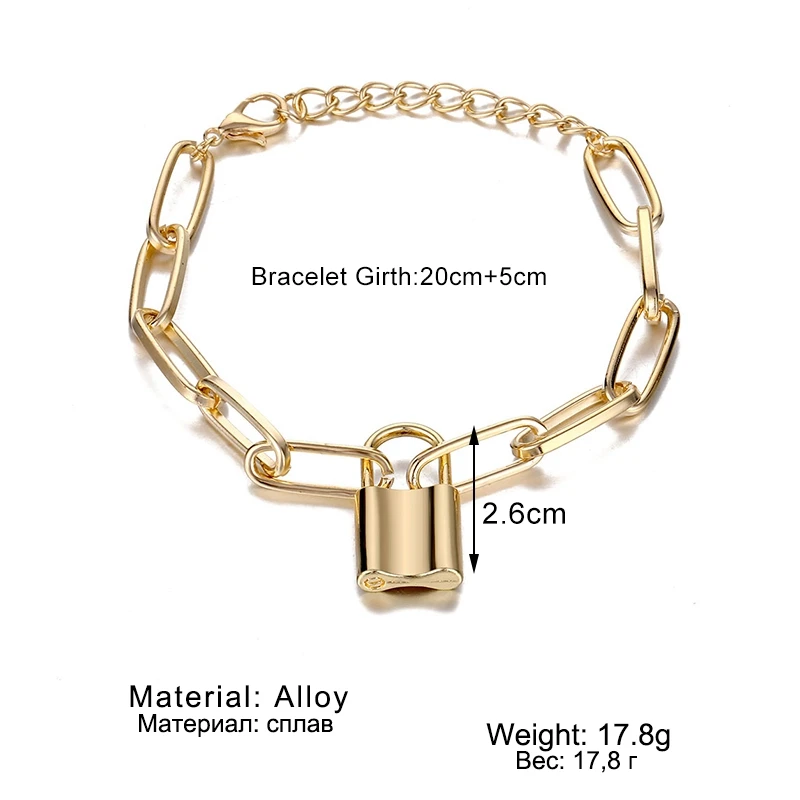 

FAMSHIN Vintage Cuban Snake Chain Bracelet Bangle For Women Accessories Boho Metal Thick Iron Link Bracelets Punk Hand Jewelry