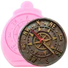 3D античный компас силиконовые формы часы торт кайма для мастики детские инструменты для украшения торта на день рождения конфеты шоколадные формы для мастики