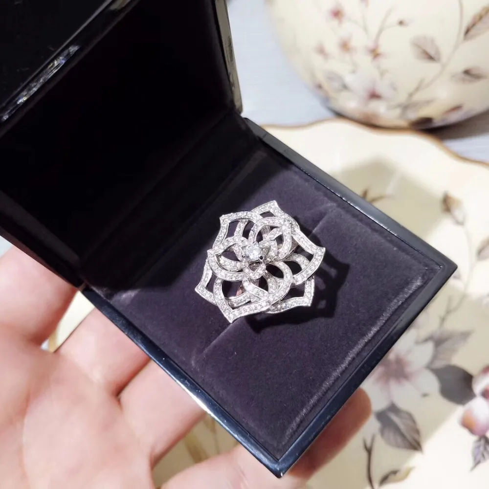 Дизайнерское модное кольцо из серебра 925 пробы ювелирные изделия большое с