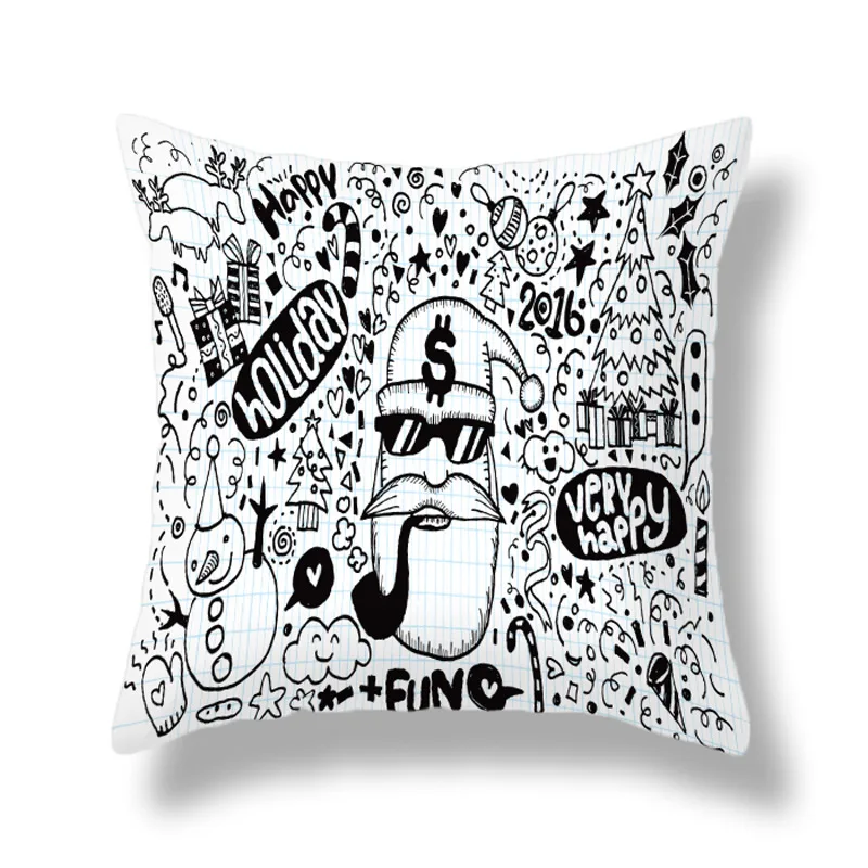 

Christmas Cartoon Printing Throw Pillow Case Cushion Covers for Home Sofa Chair Decorative Pillowcases