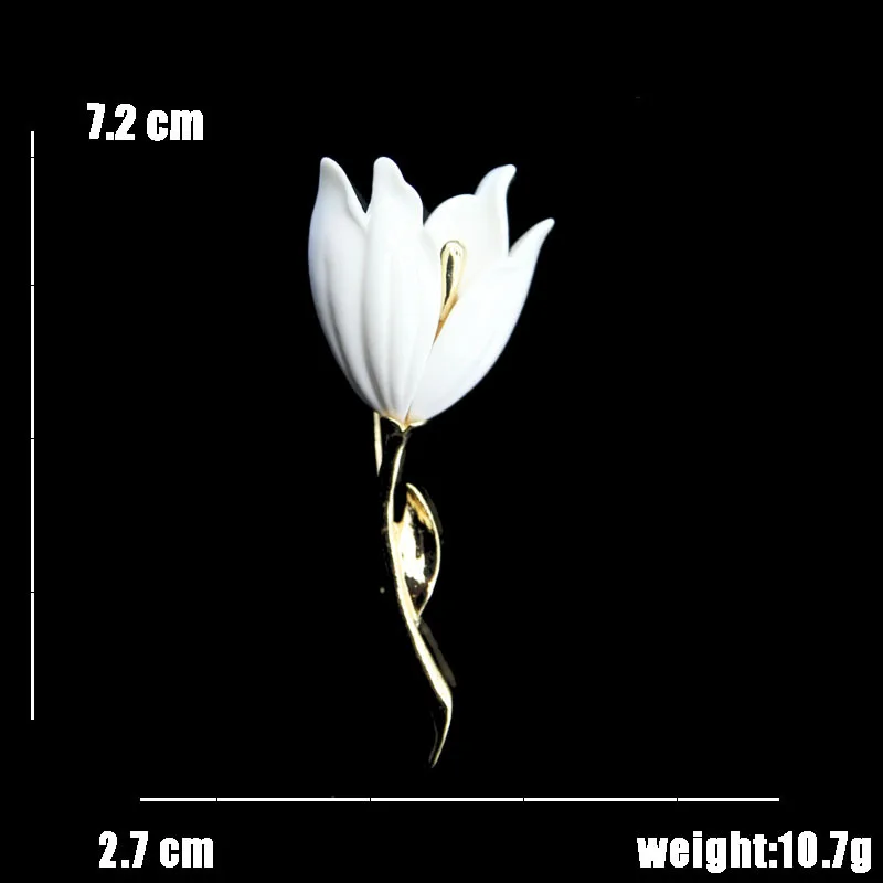 

Elegant and beautiful Tulip Flower Brooch Pink White Brooch for Women Wedding Party Clothing Garment Fashion Jewelry Accessories