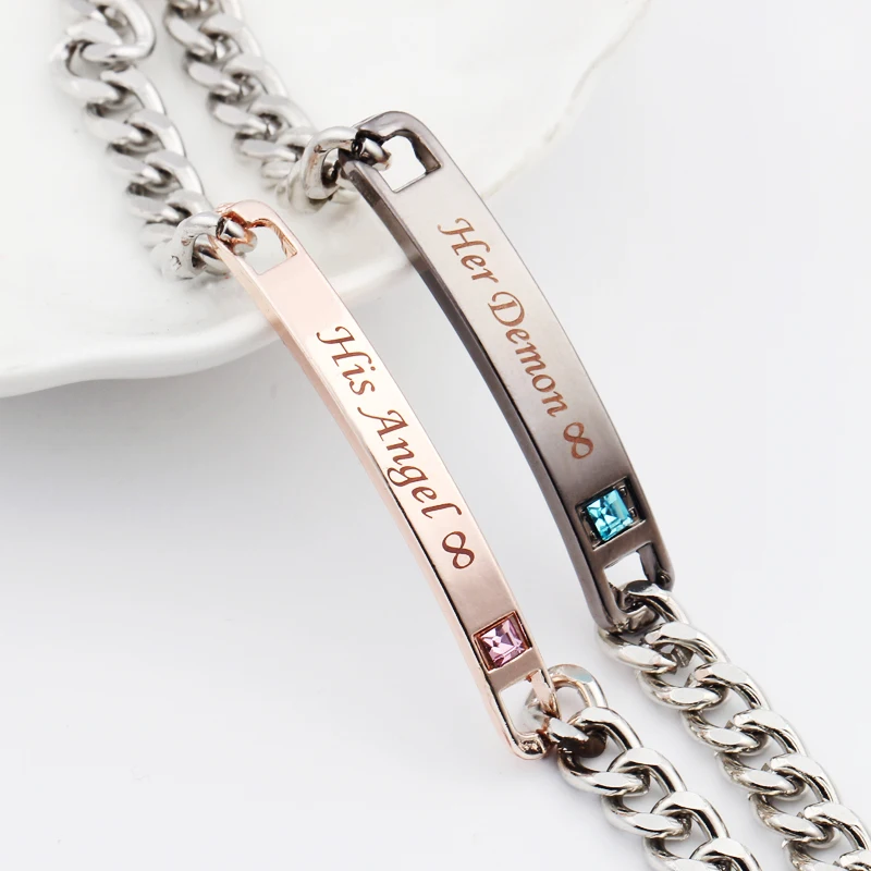 Браслет с шармами его ангел и ее демон для мужчин женщин|bracelet men|his hers braceletbracelet his her