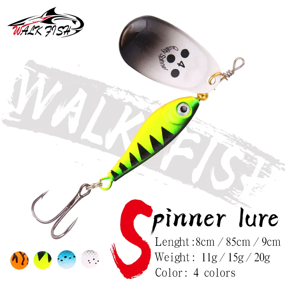 

WALK FISH 1PCS Rotating Metal Spinner Fishing Lure Hard Bait11g 15g 20g Artificial Bait Wobblers Fishing Bait Carp Bass Pike