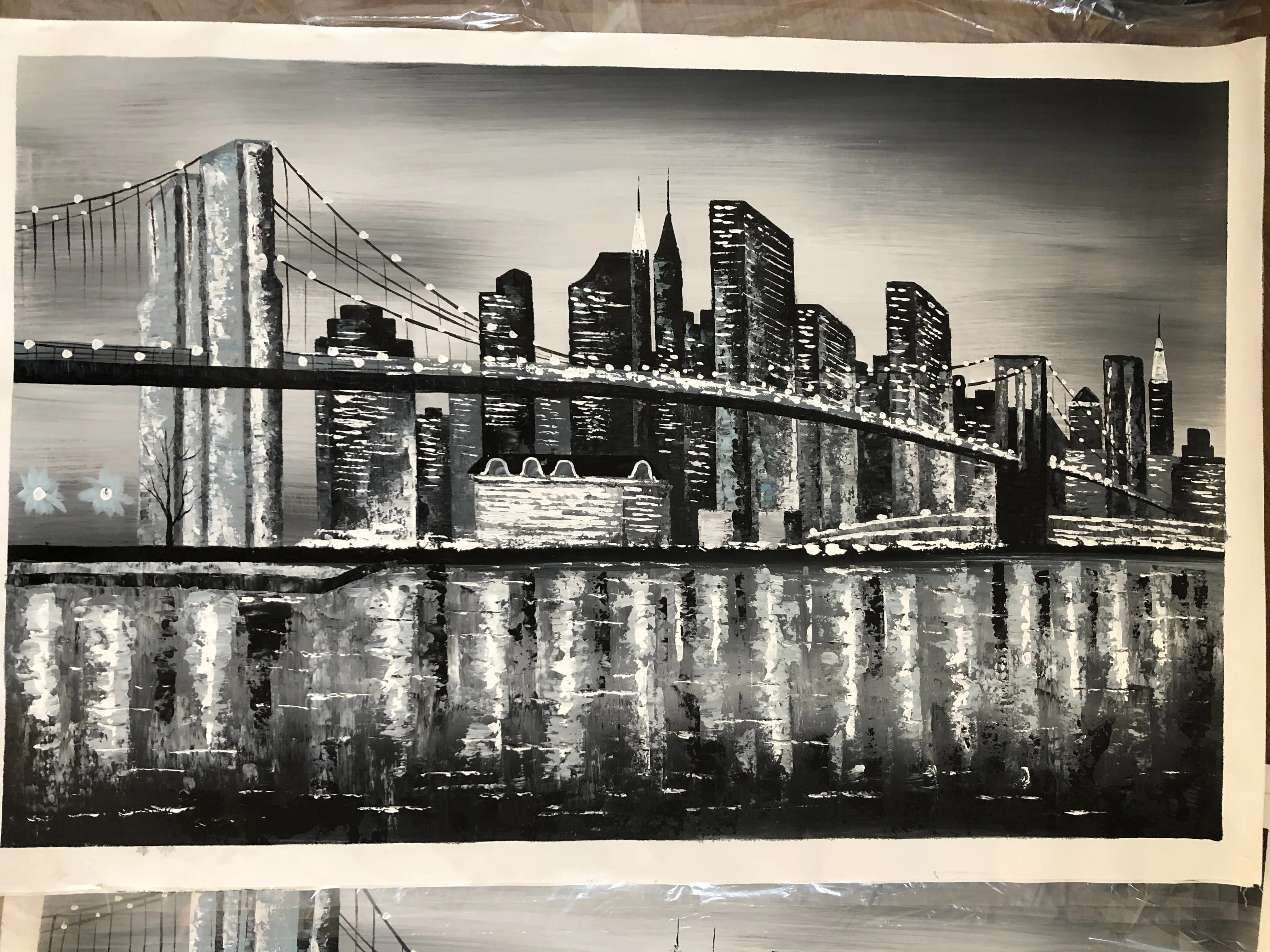 Ручная роспись картина маслом холст пробуждение пейзаж для гостиной настенное