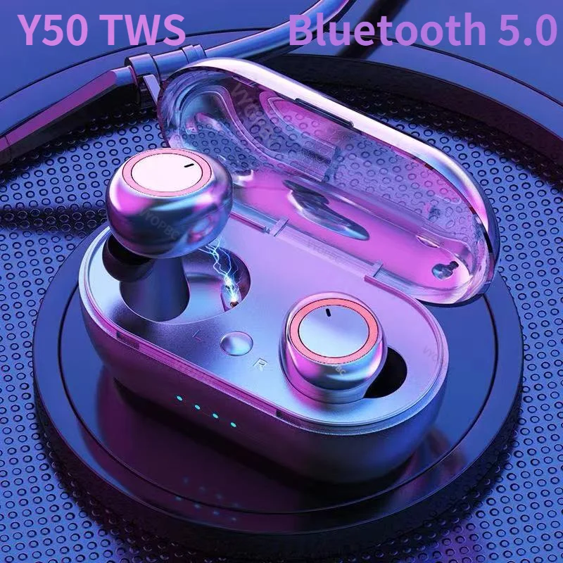 VYOPBC Y50 TWS Bluetooth 5.0 Headphone Wireless Sports Earphone IPX5 Waterproof Low Gaming Delay Headset with Battery Display |