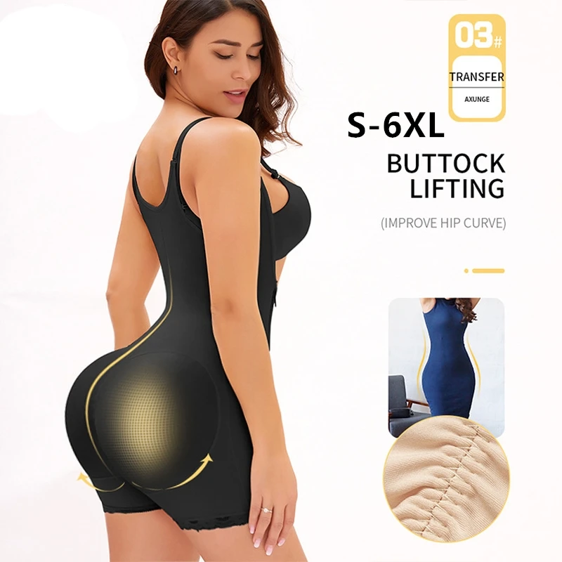 

HaleyChan Plus Size Women's Side Zipper Breasted Abdomen Hips Siamese Body Sculpting Clothing Body Shapers Women Waist Trainers