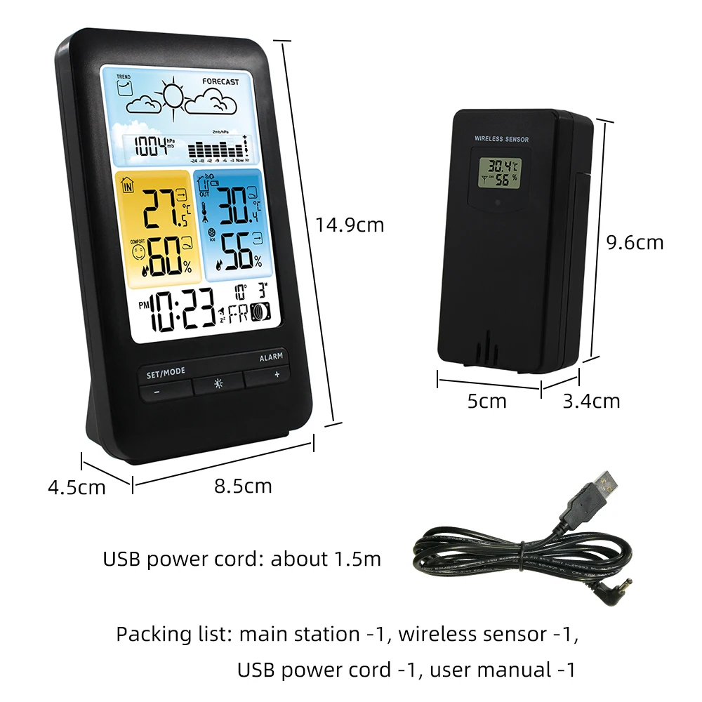 thermometer hygrometer room digital meter wireless electronic alarm clock wall table barometer forecast weather station tools free global shipping