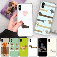 dachshund silhouette puppies dog soft phone case for iphone 11 12 13 pro max xr x xs mini apple 8 7 plus 6 6s se 5s fundas coque