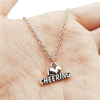 i love cheering simple charm creative chain necklace women pendants fashion jewelry accessory friend gifts
