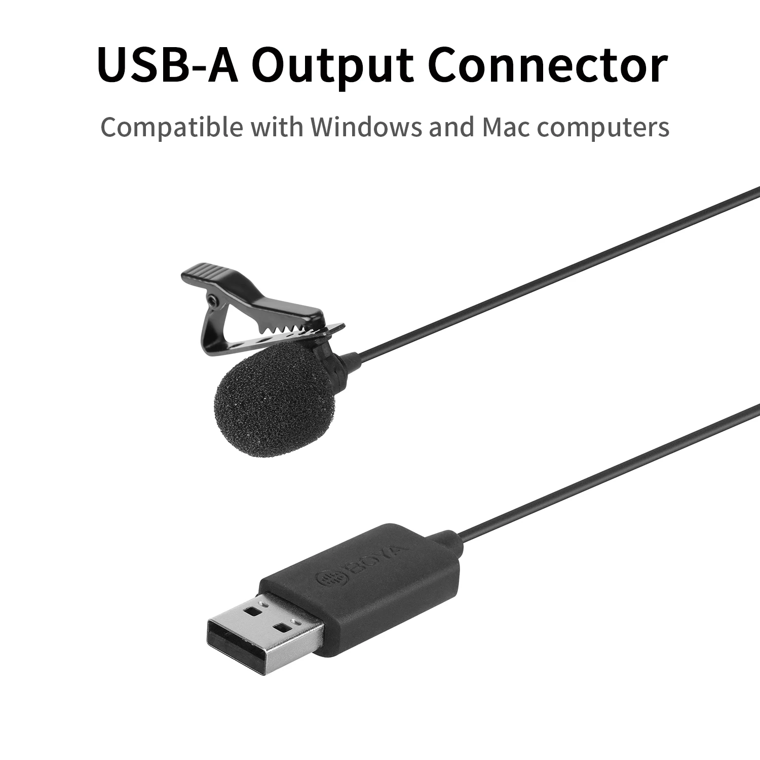 Петличный микрофон BOYA BY-LM40 4 м USB-микрофон для ПК прямых трансляций Youtube записи |