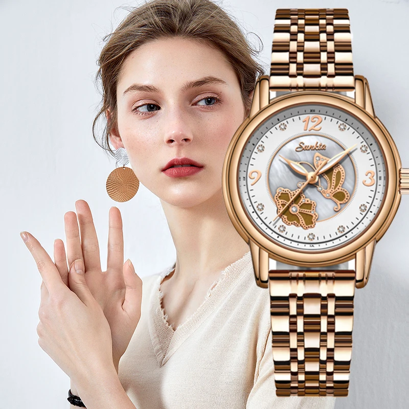 

Sunkta New Ladies Waterproof Ladies Sport Quartz Watch Watch Top Brand Luxury Watches Women Simple Business Zegarek Damski +Box