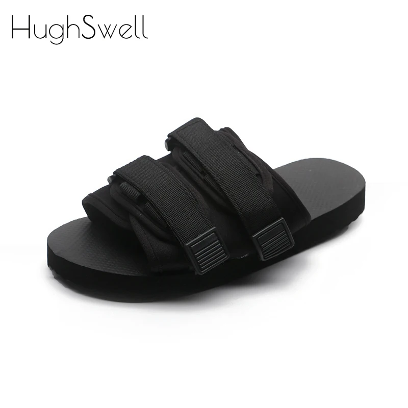 

Men Women Comfortable and Smart Black Padded Tech Lounge Slides Couple Shoes Summer Sandals