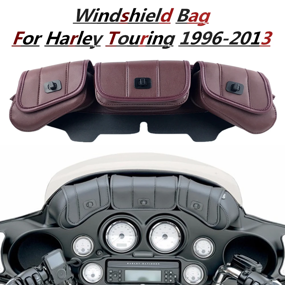 Сумка-чехол для мотоцикла с 3 карманами лобового стекла Harley Electra Street Glide Touring 1996-2013 |