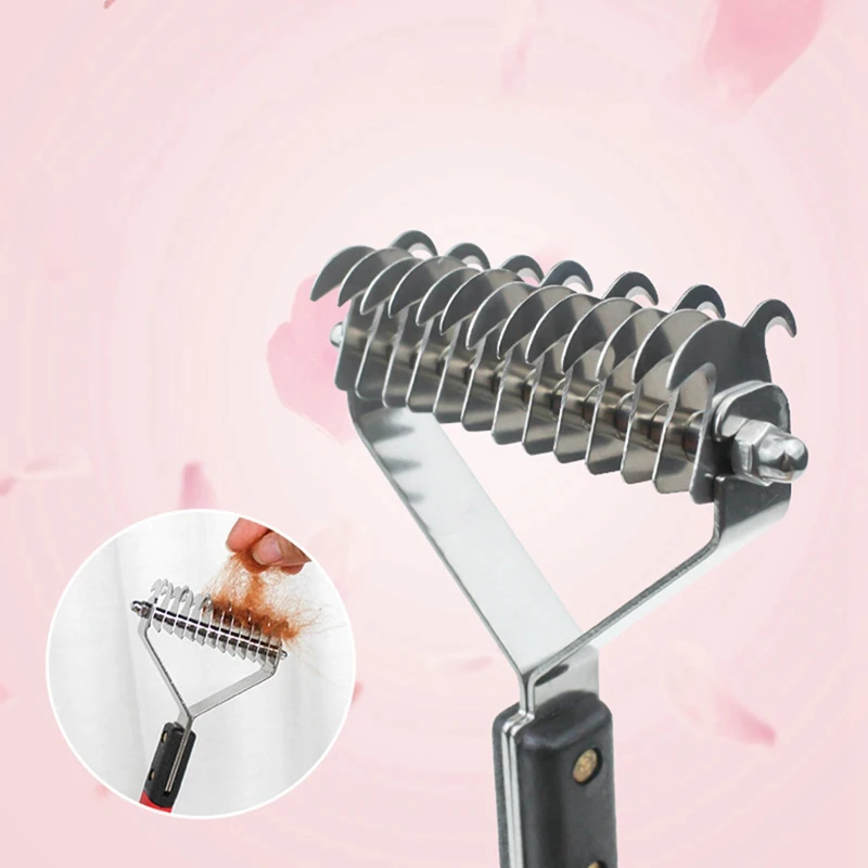 2-сторонний безопасный Dematting гребень грабли для удаления волос расческа собак