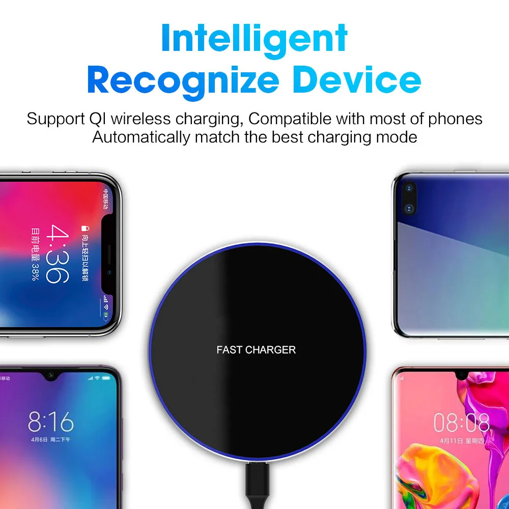 Беспроводное зарядное устройство FDGAO 15 Вт для iPhone 11 X XS XR 8 Type C USB 10 Qi быстрая